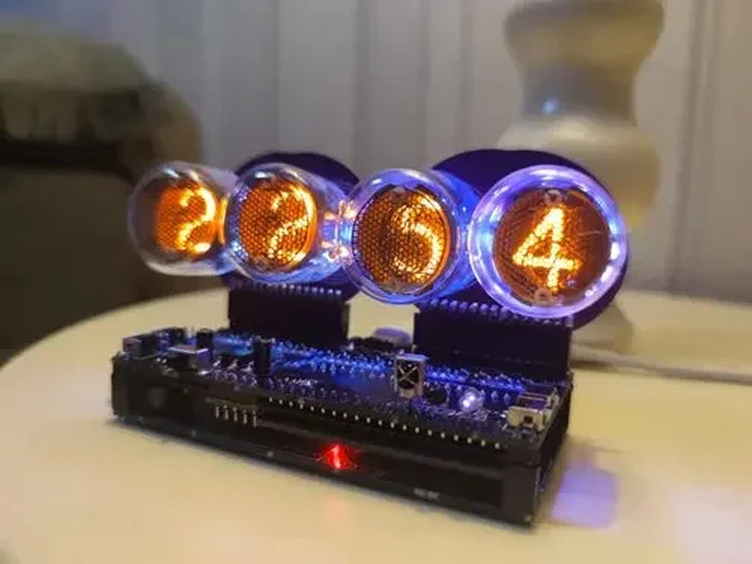 RGB Glow Tube Clock DIY LED Electronic Nightlight Silent Table Lamp Digital Clock Watch Home Desktop Gaming Room Decoration Gift