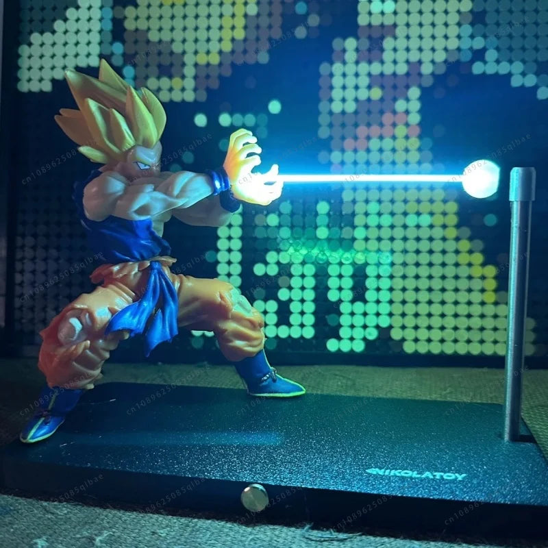 In Stock Nikolatoy Dragon Ball Kakarotto Son Goku Kamehameha Wave Magnetic Light Lamp Model Ornament Anime Peripheral Gifts Toys