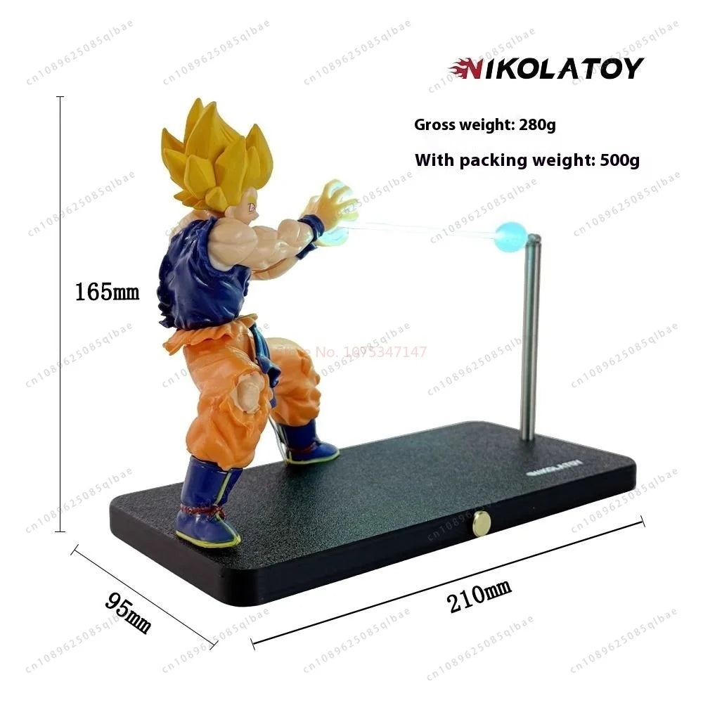 In Stock Nikolatoy Dragon Ball Kakarotto Son Goku Kamehameha Wave Magnetic Light Lamp Model Ornament Anime Peripheral Gifts Toys