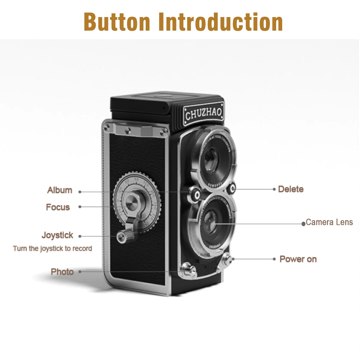 CHUZHAO Vintage Mini Digital Camera Autofocus 12MP, 1080P FHD Video Vlogging Portable Camera for Christmas Birthday Ideal Gift