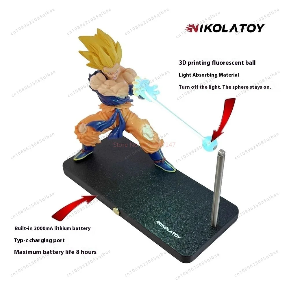 In Stock Nikolatoy Dragon Ball Kakarotto Son Goku Kamehameha Wave Magnetic Light Lamp Model Ornament Anime Peripheral Gifts Toys