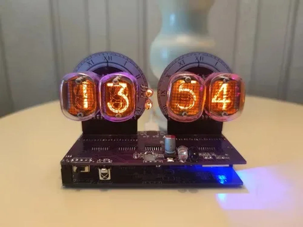 RGB Glow Tube Clock DIY LED Electronic Nightlight Silent Table Lamp Digital Clock Watch Home Desktop Gaming Room Decoration Gift